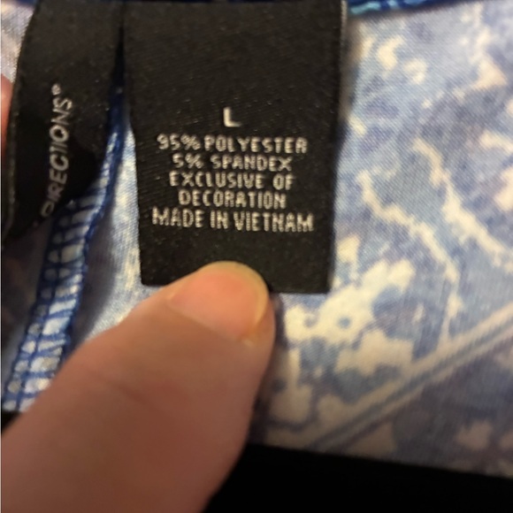 Blue and White Geometric Maxi Dress New Directions EUC - Picture 6 of 7